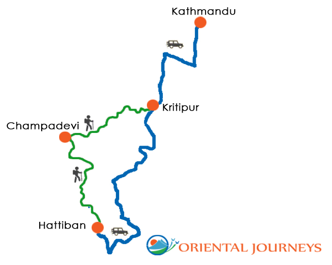 Champadevi Day Hiking Route