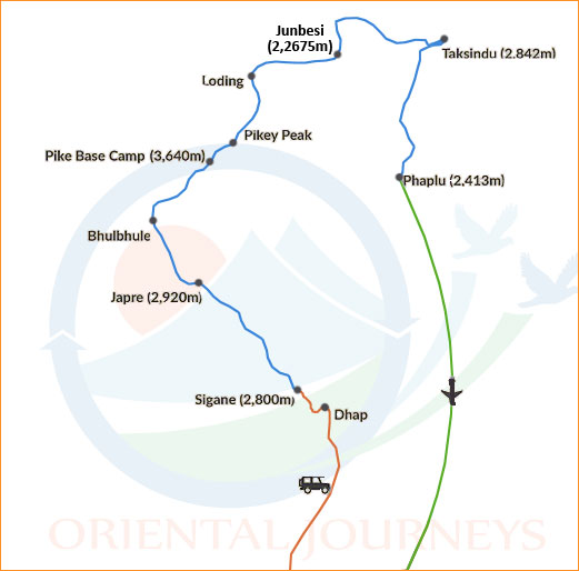 Pikey Peak Trekking trail Map